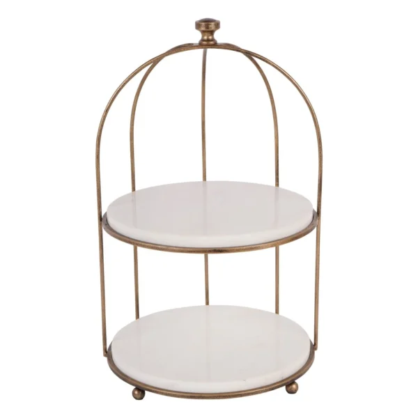 Belvedere Two Tiered Display Stand - Aged Gold